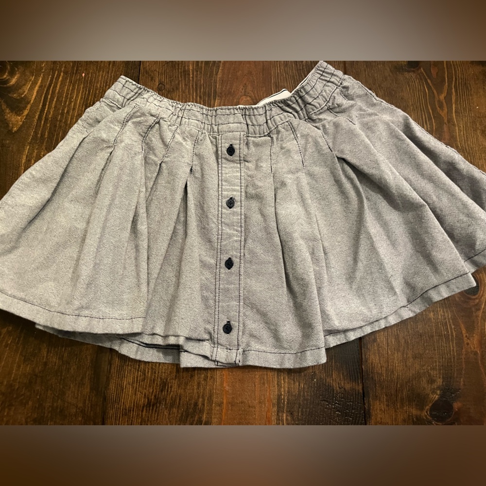 Offline by Aerie Gray Elastic-Waist Button Skort, sz SMALL